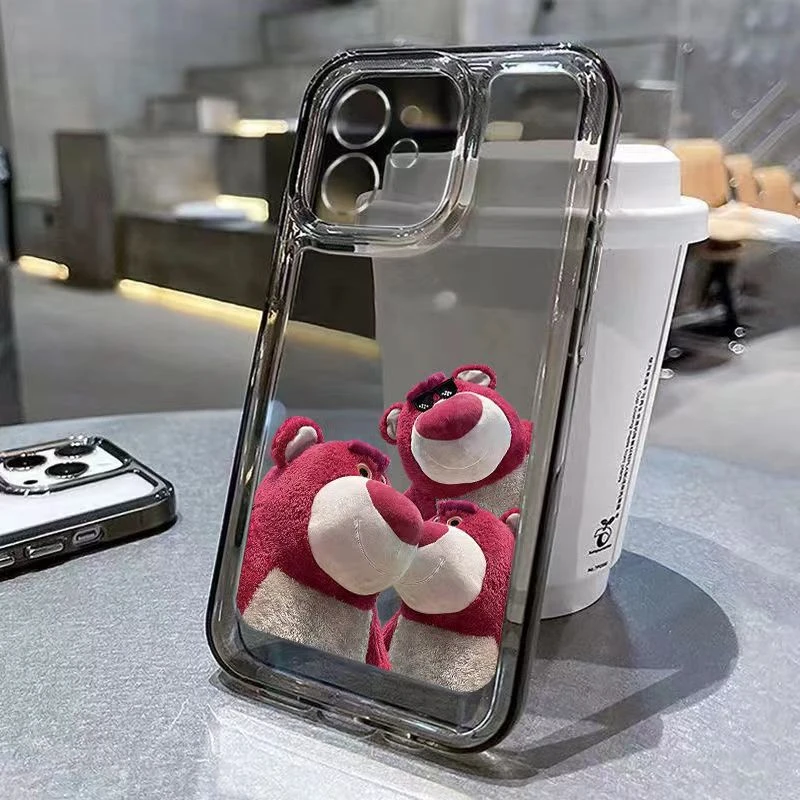 草莓熊苹果14promax手机壳卡通13Pro透明iPhone12promax少女11/XR