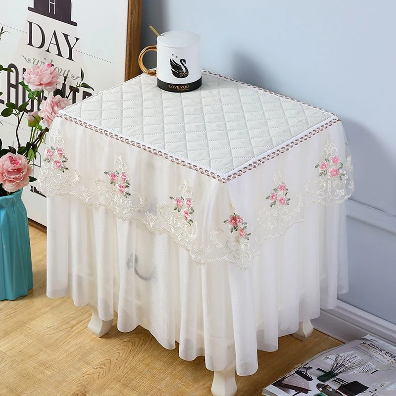 新款床头柜盖巾现代简约全包蕾丝防尘罩套家用卧室边几柜罩盖巾