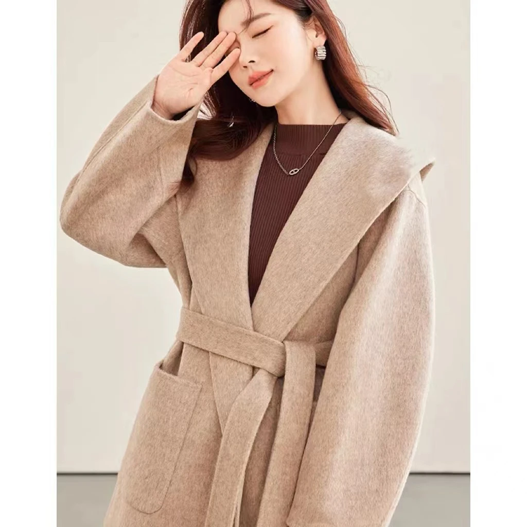 3222中长款新款简约风韩版绵羊毛大圆领百搭宽松版【带衣架】