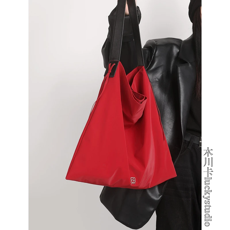 木川卡 原创小众单肩托特包设计师新款面料腋下包