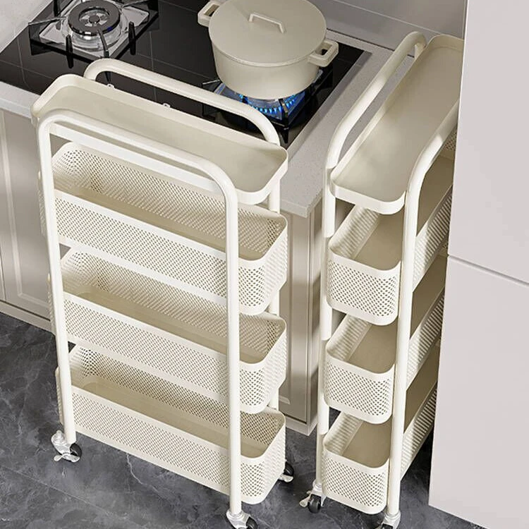 夹缝置物架厨房多功能冰箱缝隙收纳柜蔬菜篮子窄卫生间移动小推车