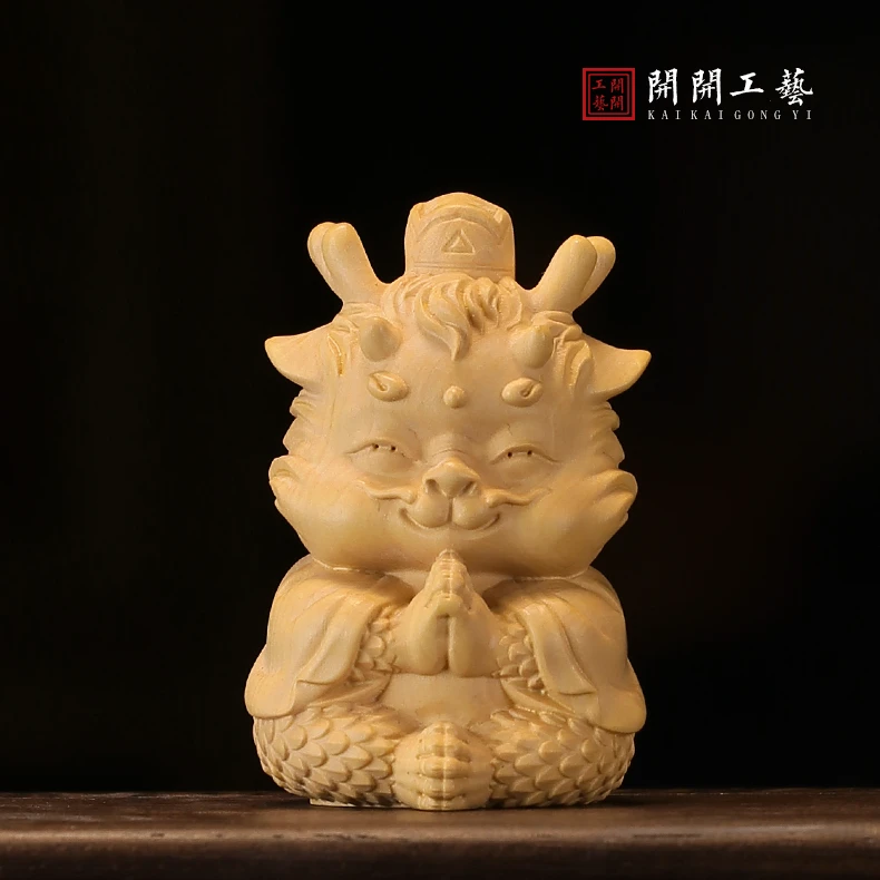 新品龙宝宝喜嘟嘟龙年摆件Q版可爱龙摆件茶桌客厅手把件龙年送礼