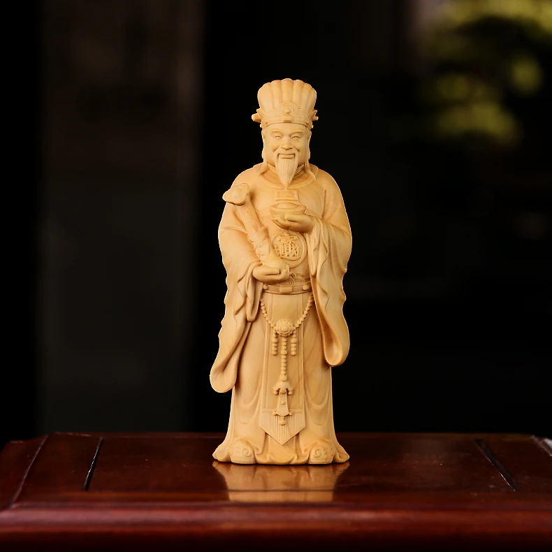 【原创】黄杨木雕 文财神 12公分 非遗手工雕刻摆件