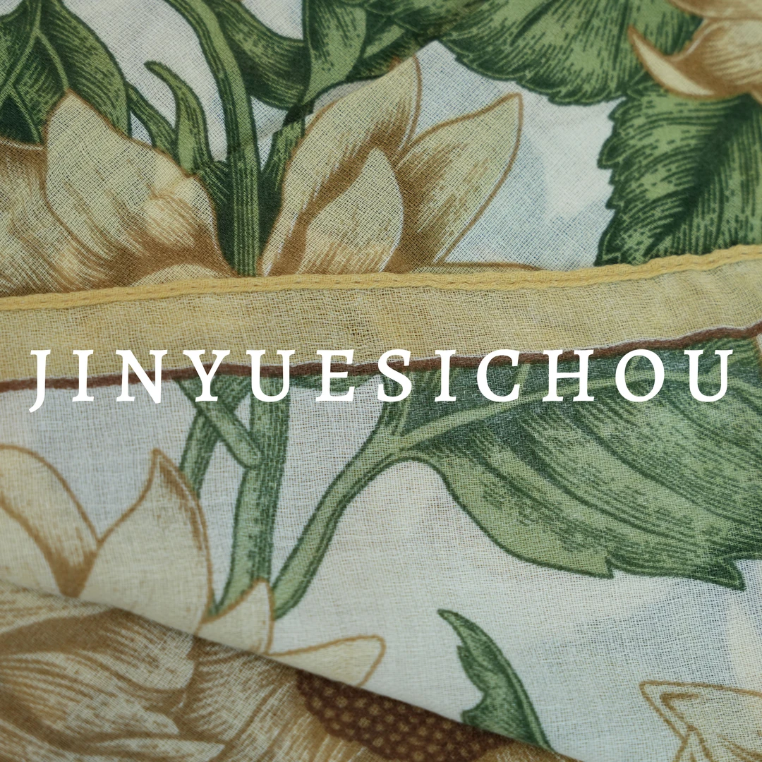 锦悦【葵花向阳】新中式棉麻轻奢高定国风丝巾（A446）