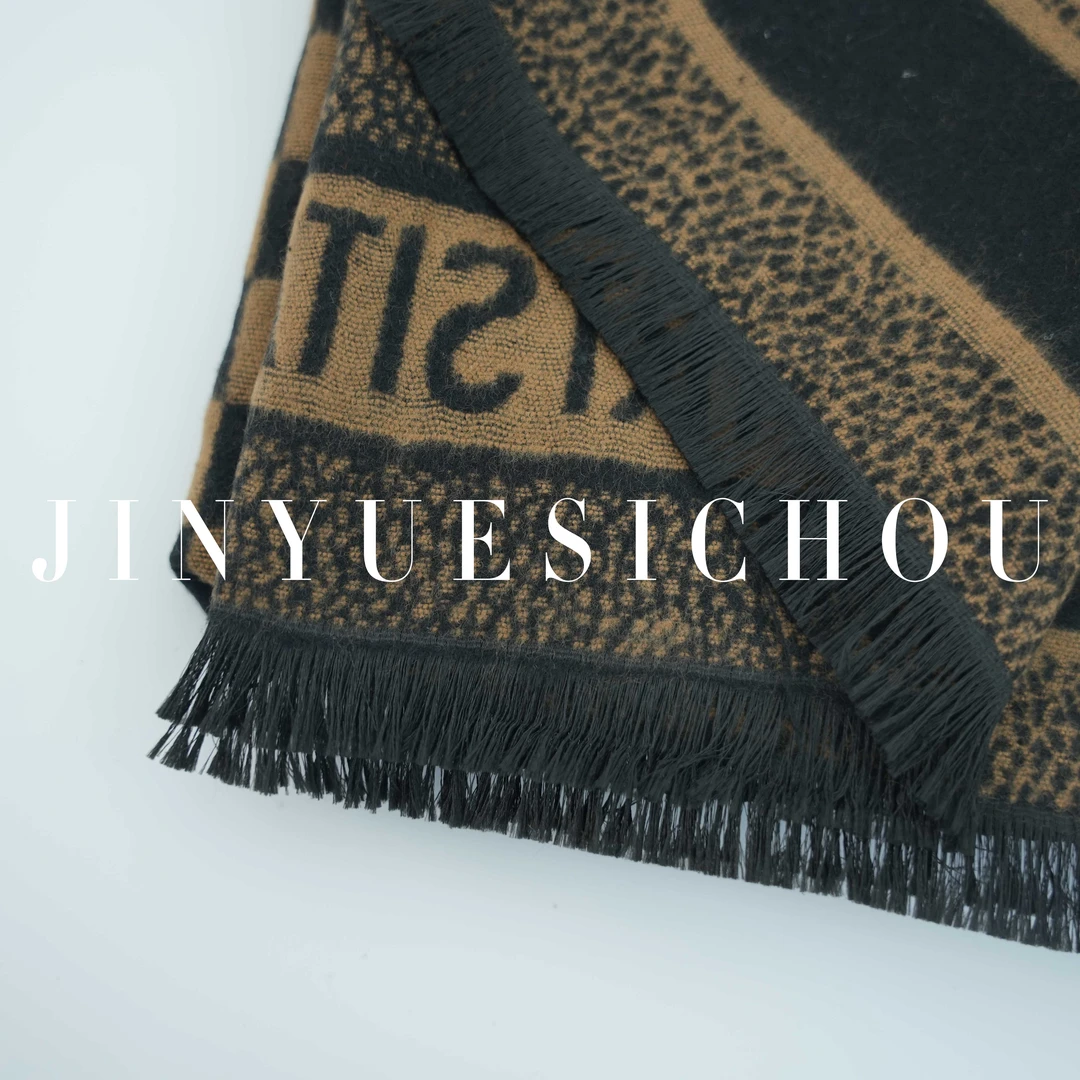 锦悦【摩卡棋盘】高端秋冬新款新中式围巾披肩65*180（T001）