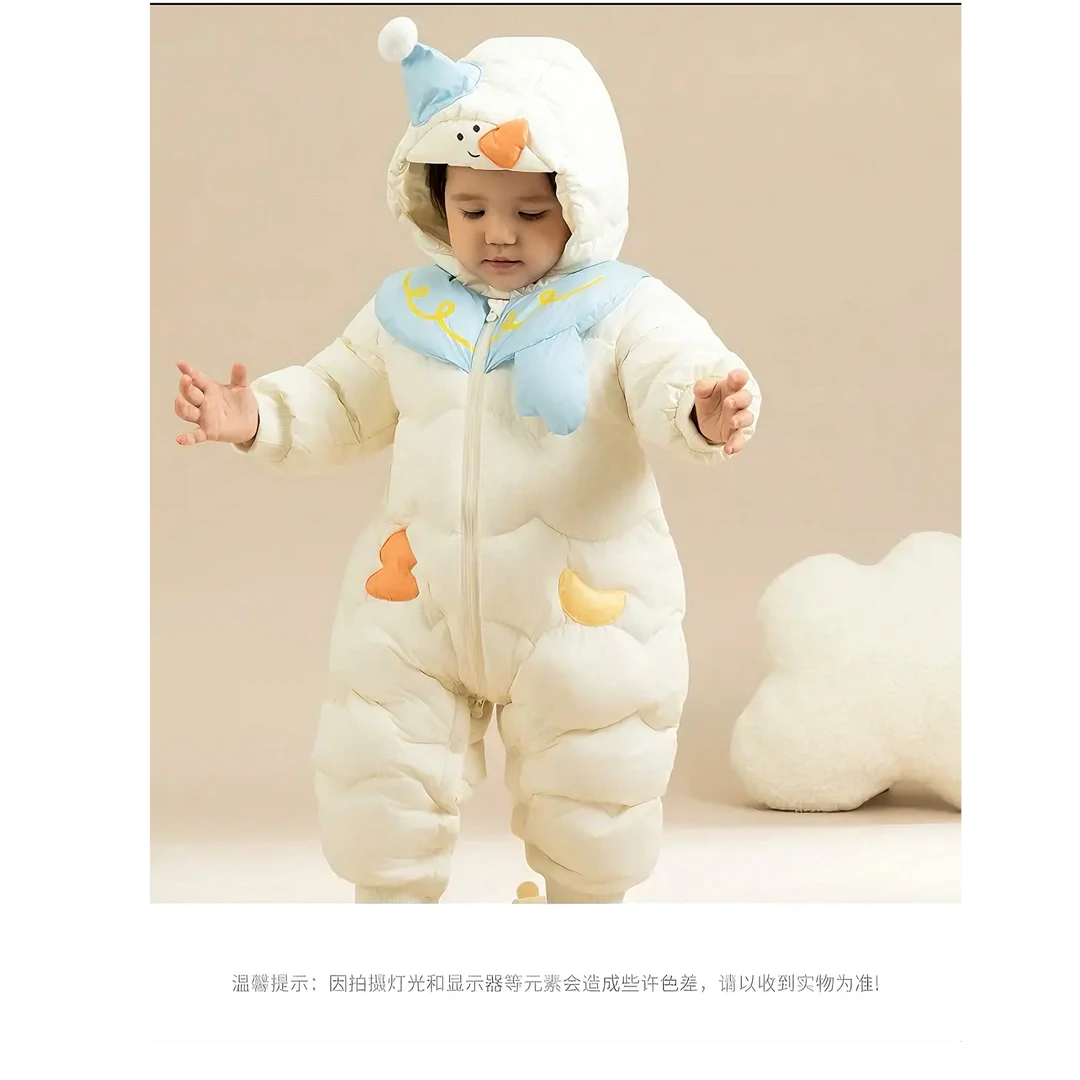 2024新款婴儿羽绒服宝宝连体衣冬季外出男女童爬服哈衣
