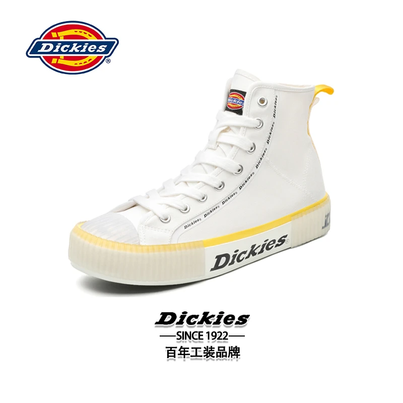 Dickies2024新款百搭帆布鞋休闲潮流厚底鞋男经典白色高帮鞋子