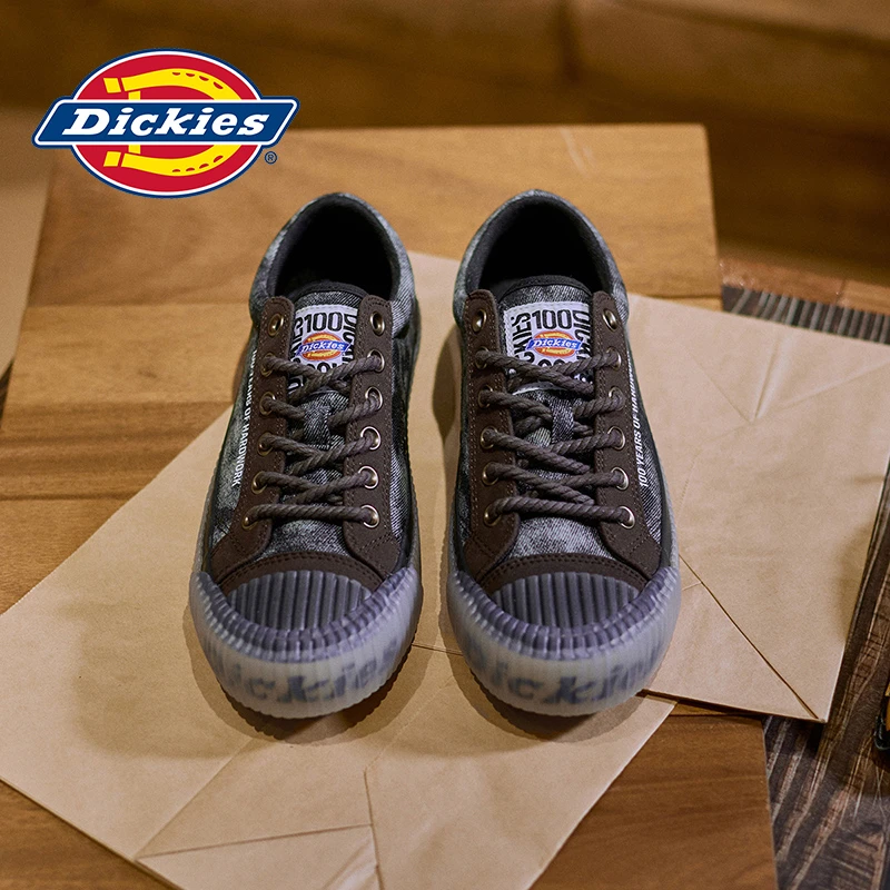 Dickies男款秋季【百年纪念款】云雾黑帆布鞋百搭板鞋透气鞋子休闲