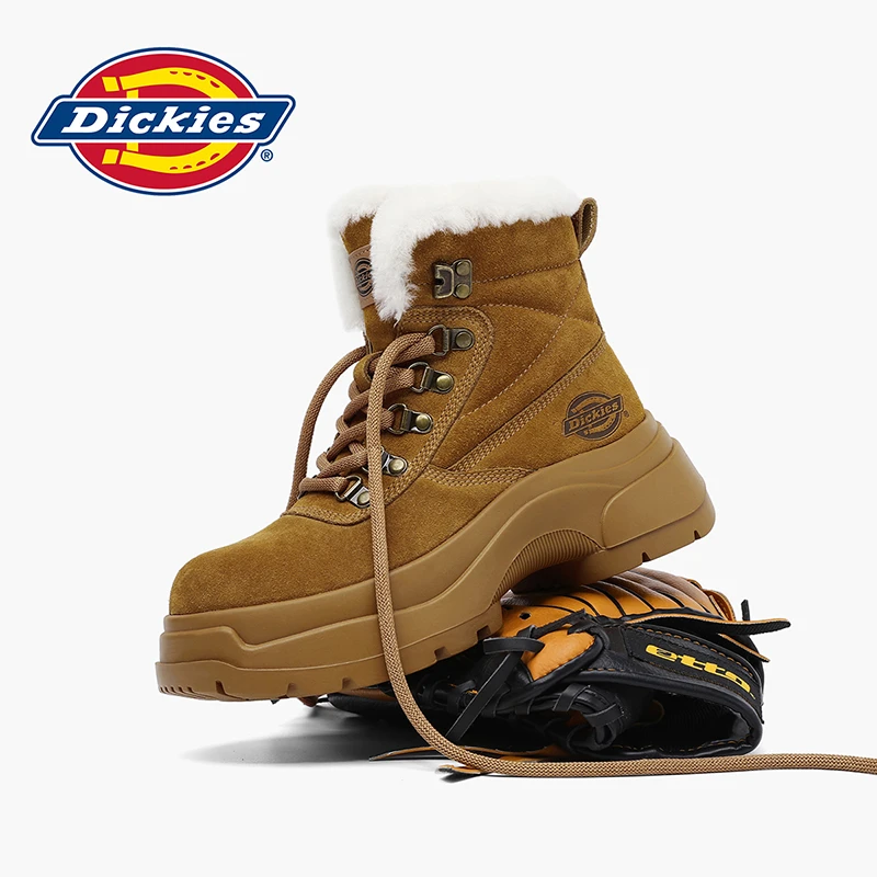Dickies马丁靴女秋秋冬休闲厚底增高女靴雪地靴高帮户外靴子女潮
