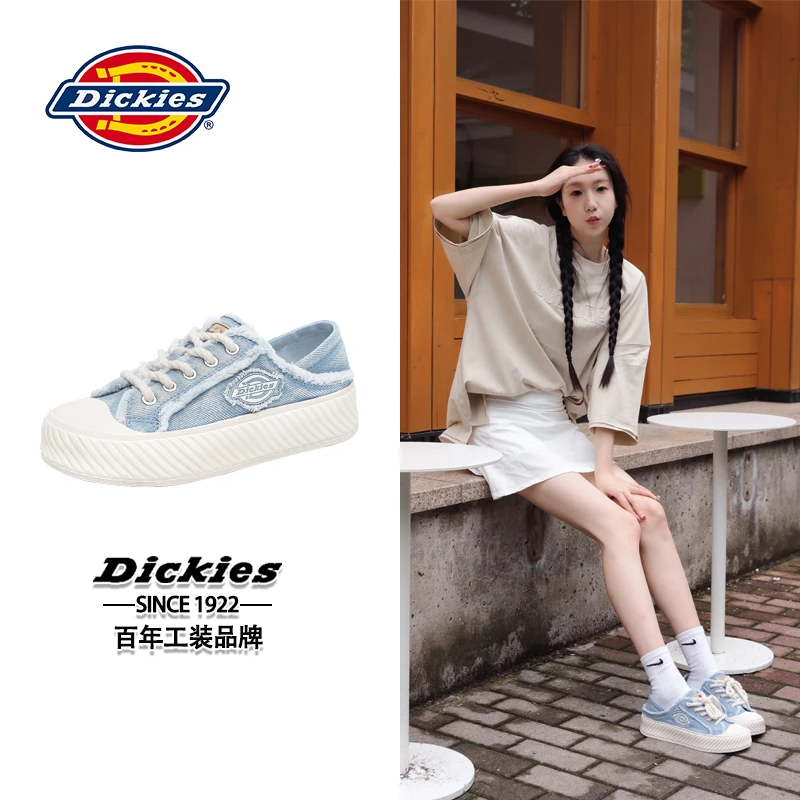 Dickies帆布鞋男女2025新款秋冬板鞋一脚蹬两穿半拖情侣休闲板鞋