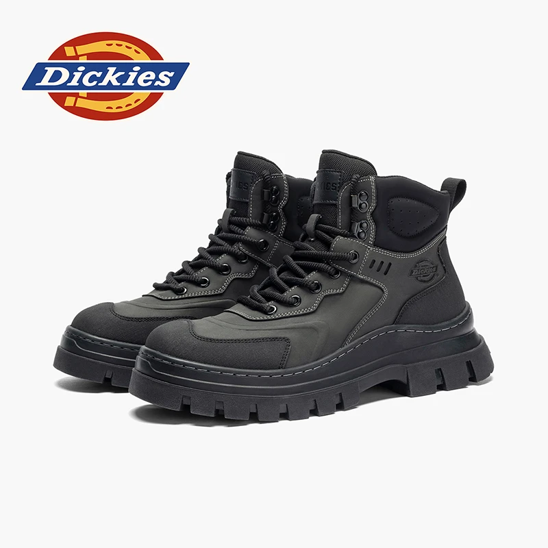 Dickies2025秋冬新款男士工装风休闲马丁靴厚底加绒保暖工装靴子