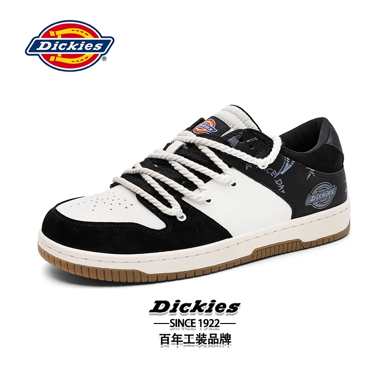 Dickies男士板鞋休闲运动鞋秋季透气2024新款潮涂鸦黑白熊猫男鞋