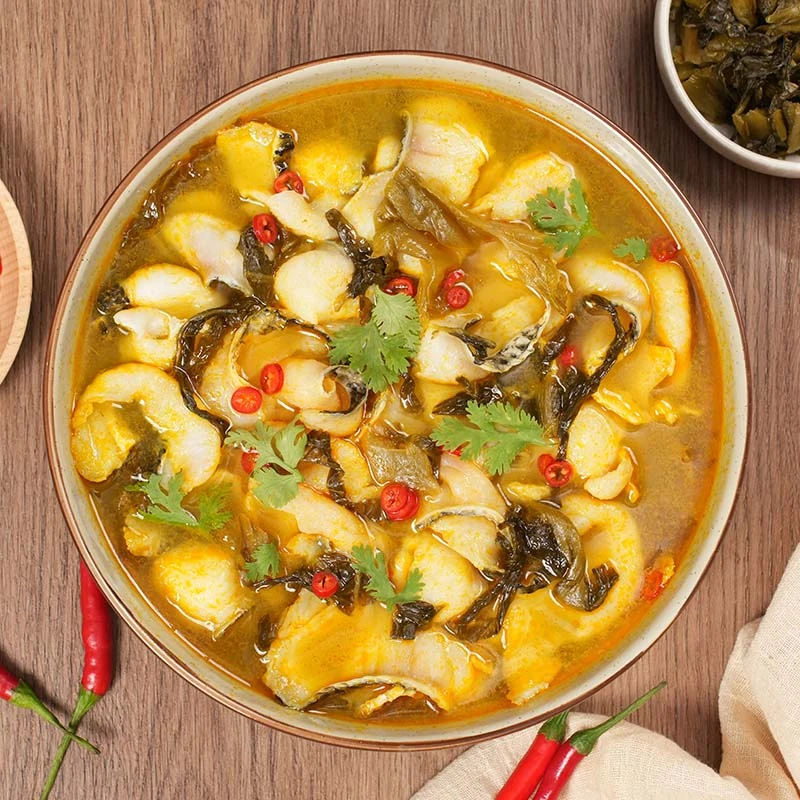 撩味厨易速冻金汤酸菜鱼菜方便免洗切懒人菜酸辣开胃酸菜鱼半品菜