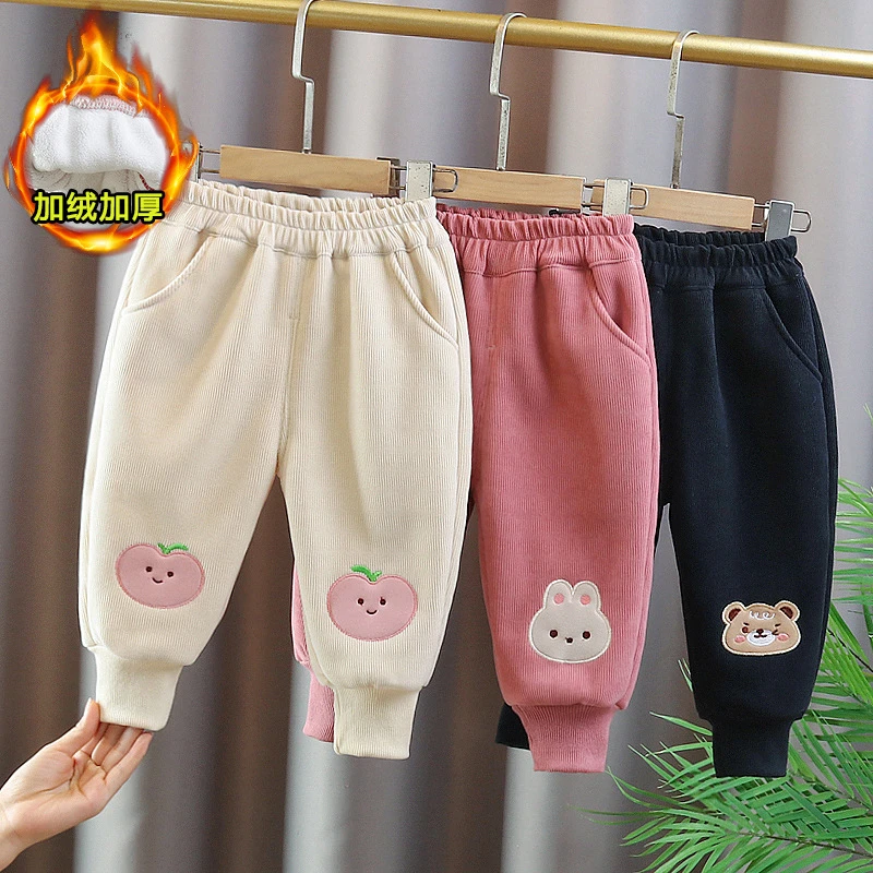 儿童冬装裤子1-2-3-4岁半女童服装宝宝秋冬加厚棉裤婴儿洋气童装