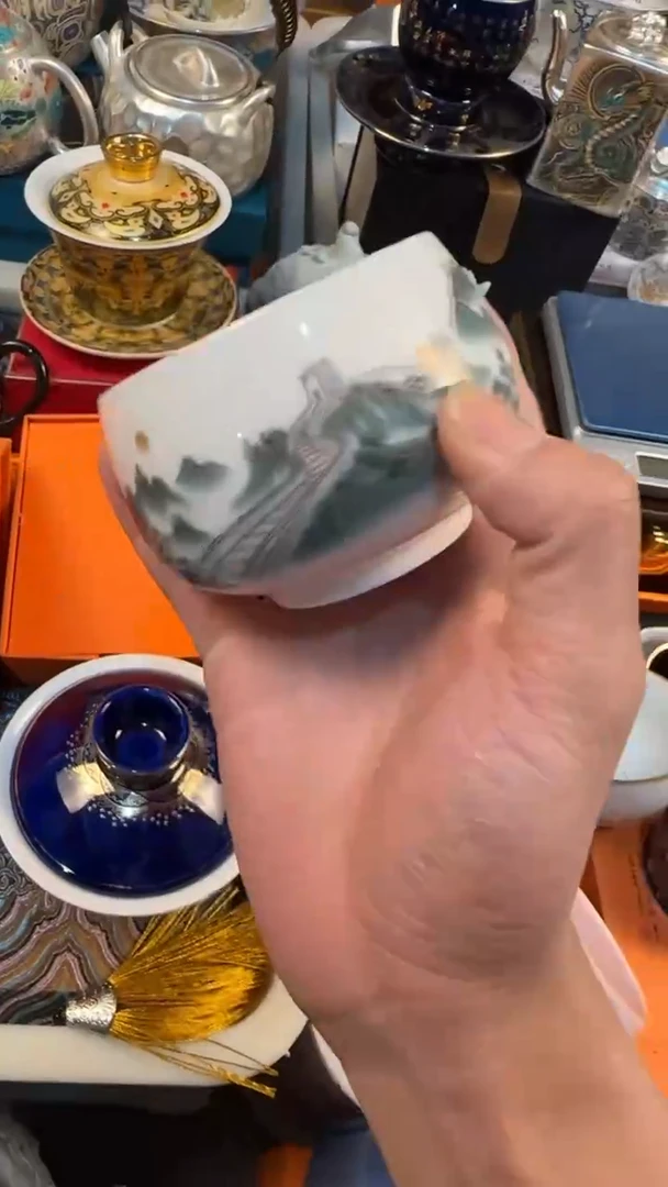 【闪购商品】瓷杯万里长城银杯