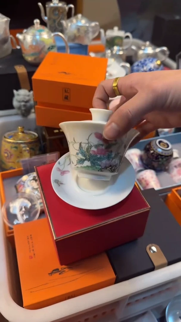 【闪购商品】陶瓷杯花开系列虞美人盖碗