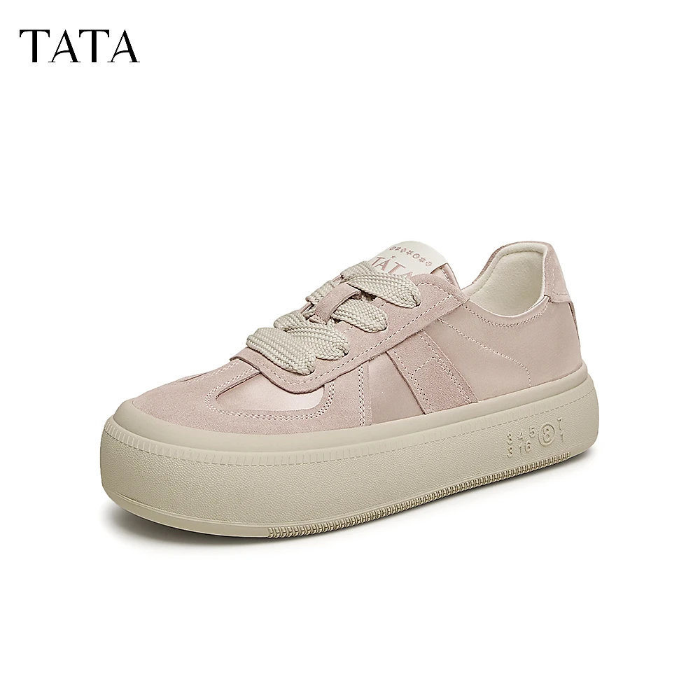 Tata他她休闲厚底板鞋女鞋增高百搭德训鞋秋新款DWGK1BM4