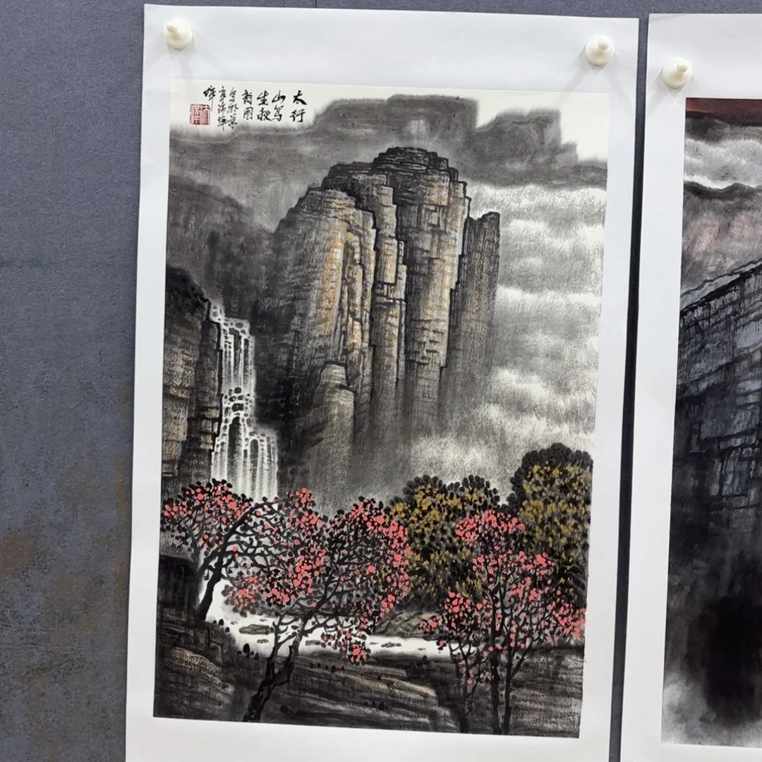 绘画千*辛宗轩四尺三开山水