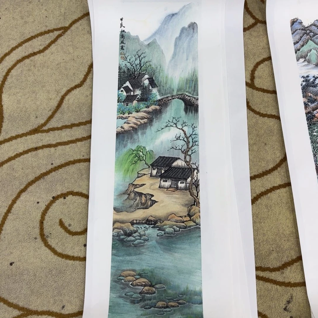 绘画三尺对开山水