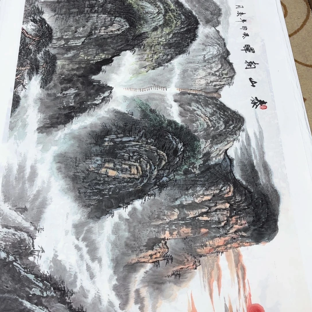 绘画花**叔刘学志六尺山水