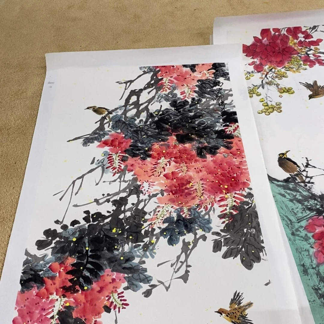 【闪购商品】绘画张*忌苗瑞华花鸟4尺书画