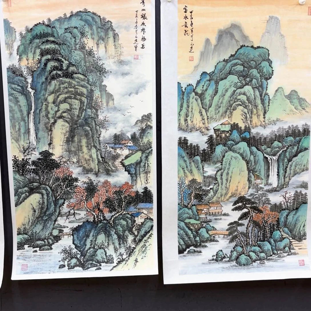 书法9**墨丁元进两张四尺