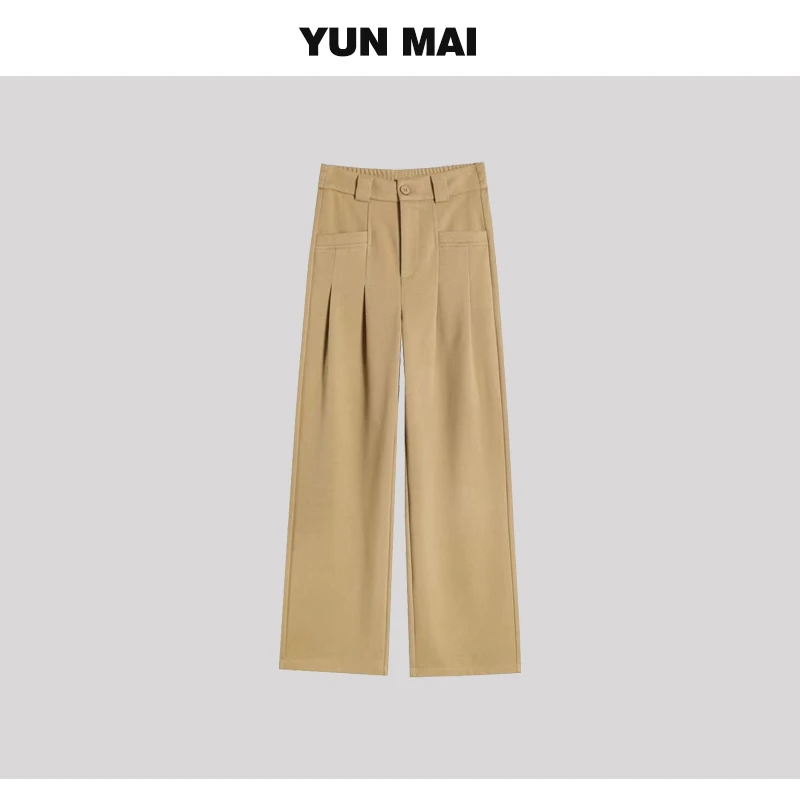 气球裤-2023秋季小蜜卡其纯色高腰百搭时尚通勤宽松垂感经典2156