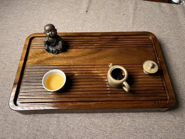 ①南美胡桃木湿泡茶盘58×35×5.8电木款