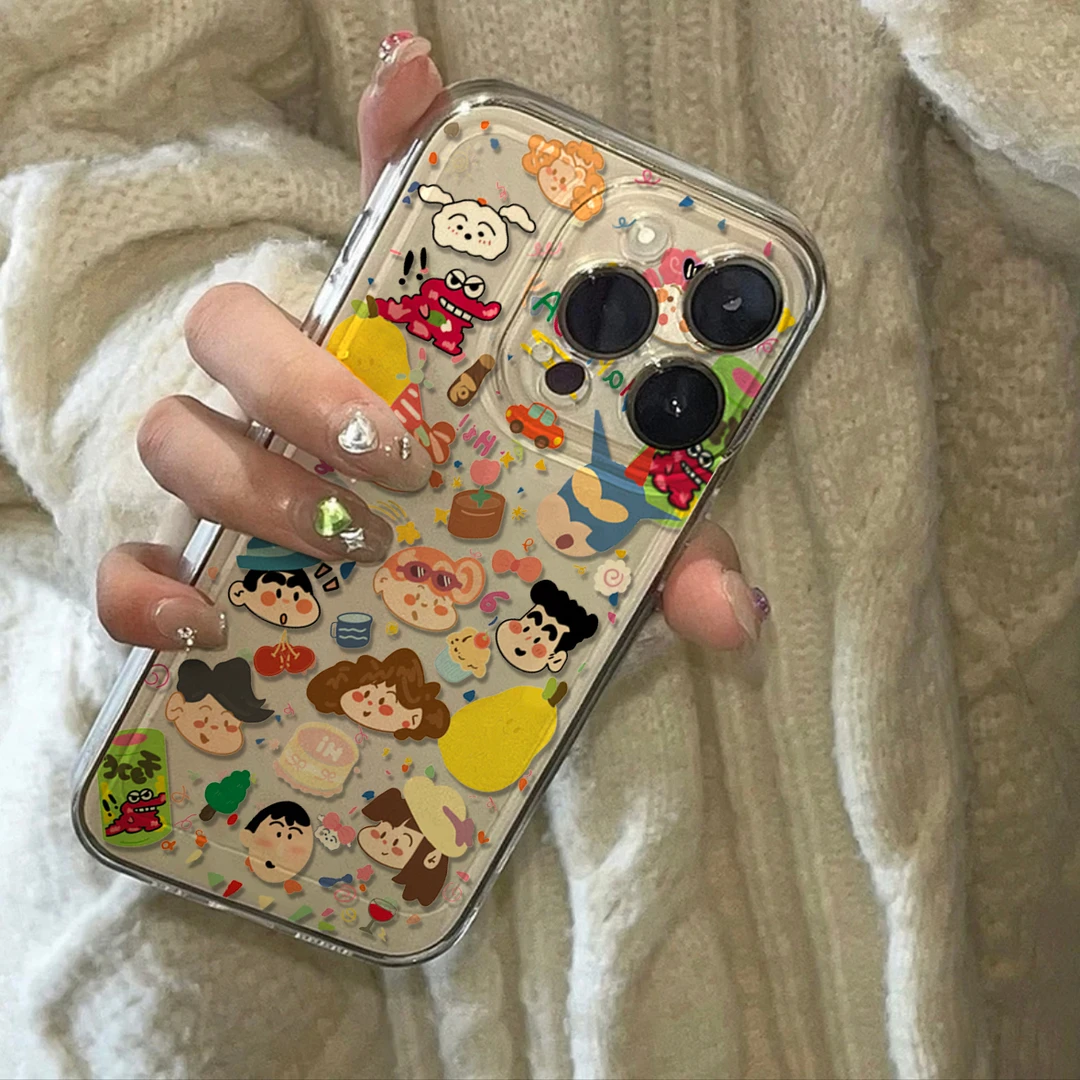 可爱小新合集苹果华为vivo小米oppo透明手机壳iphone13/14/12软套