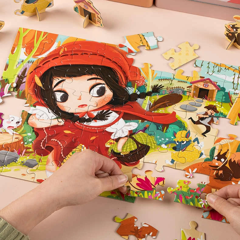 小公主益智拼图3-6岁女孩32/64片专注力培养立体拼插拼图玩具卡通