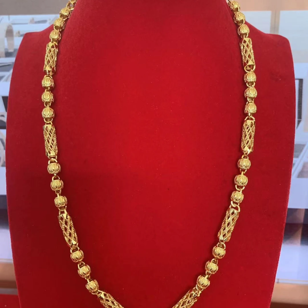 合金项链 TYC珍藏版   男士时尚经典空心竹节转运镂空项链