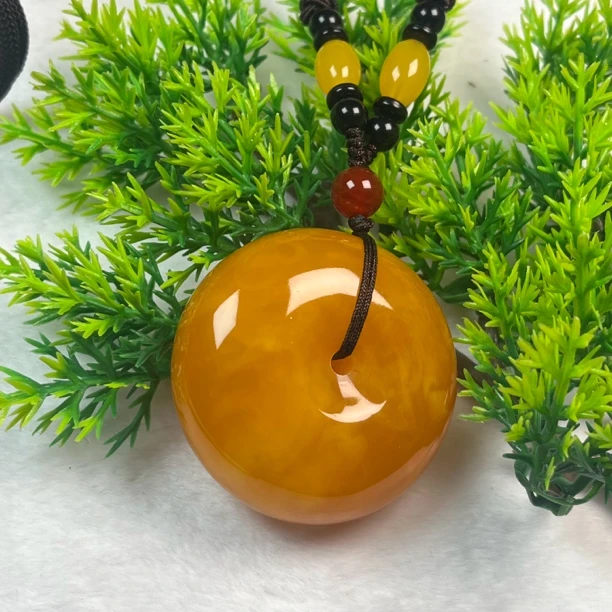 W104古巴新蜜大蜜糖红平安扣毛衣链