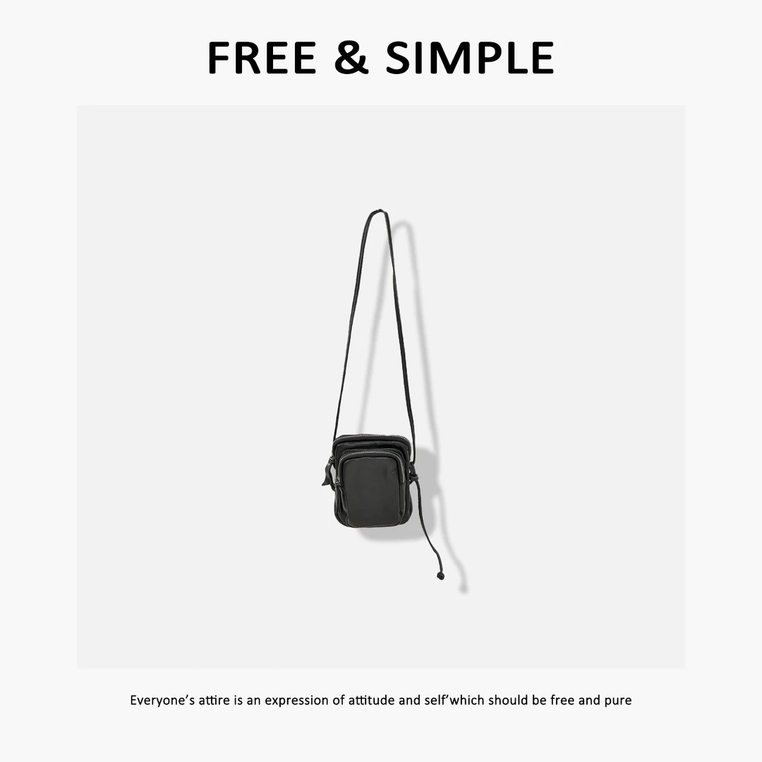 【FreeSimple】’黑色轻奢‘时尚复古手工头层牛皮单肩包-AL055