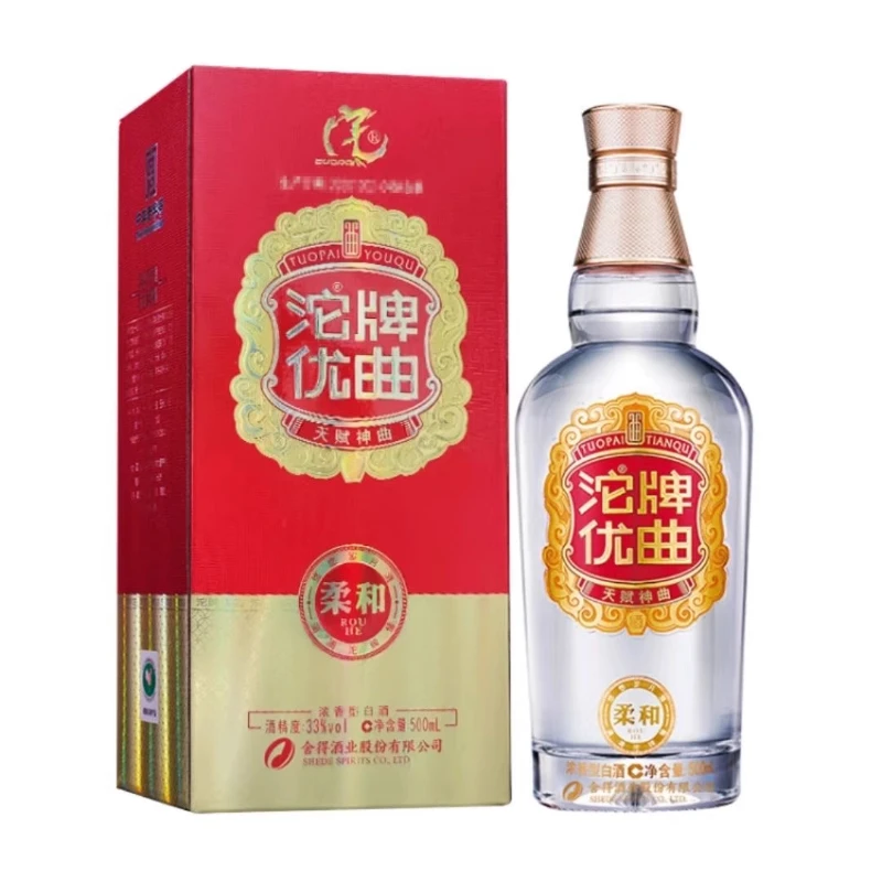沱牌优曲柔和33度 浓香白酒 实惠口粮纯粮好酒正品33度500ml