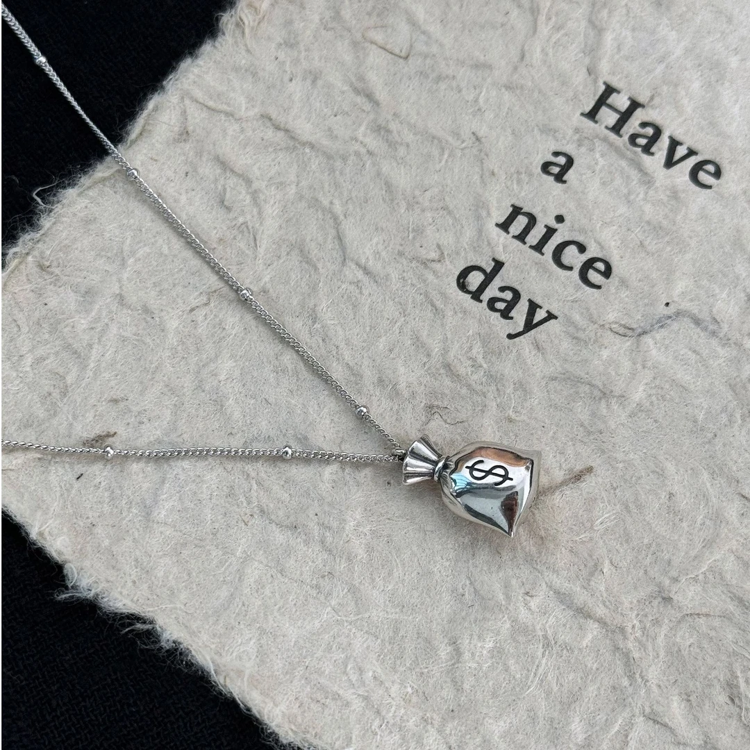 坠链均925银 小钱袋项链女款2025锁骨链高级三八节女神礼物生日