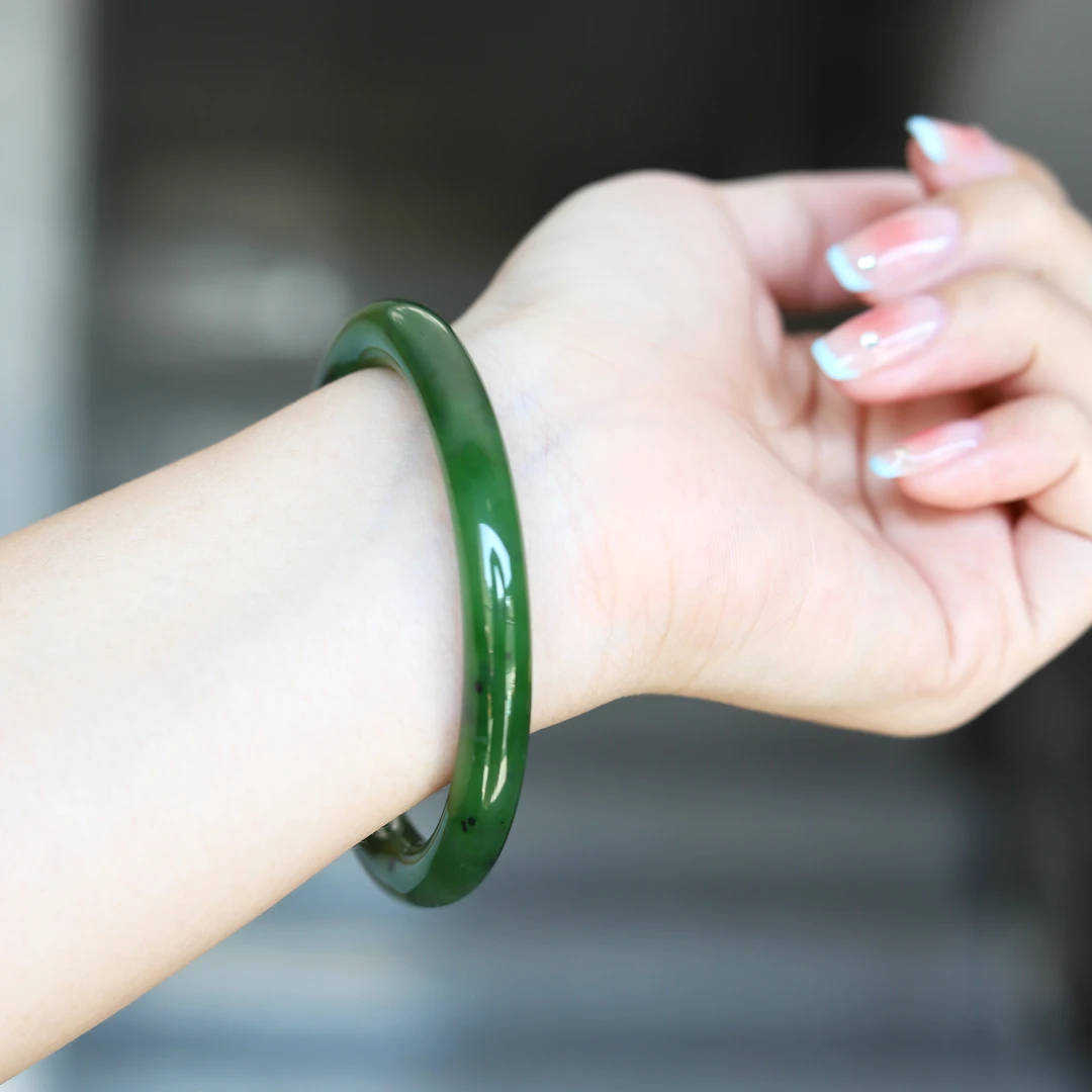 新疆爱思尔和田玉碧玉美人条手镯JY1207-94圈口52-64多样性发货