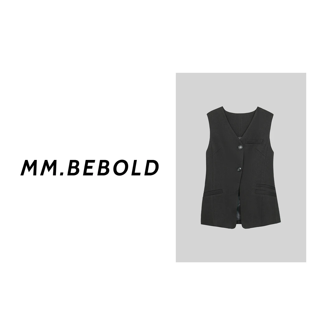 【妙姐精选】深圳高端欧货V领无袖西装马甲XYXS535