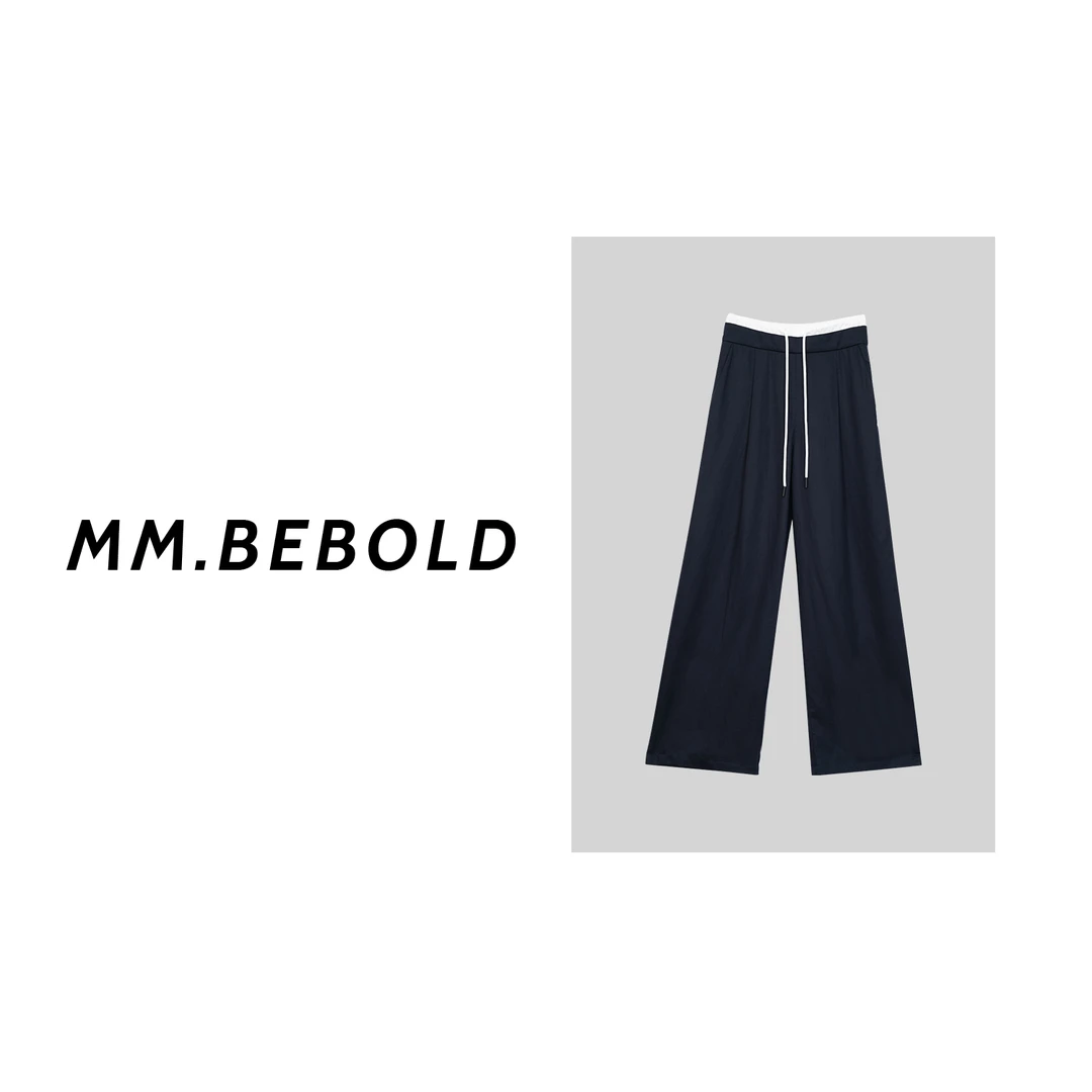 【妙姐精选】深圳高端欧货拼接抽绳休闲长裤MQJ1670