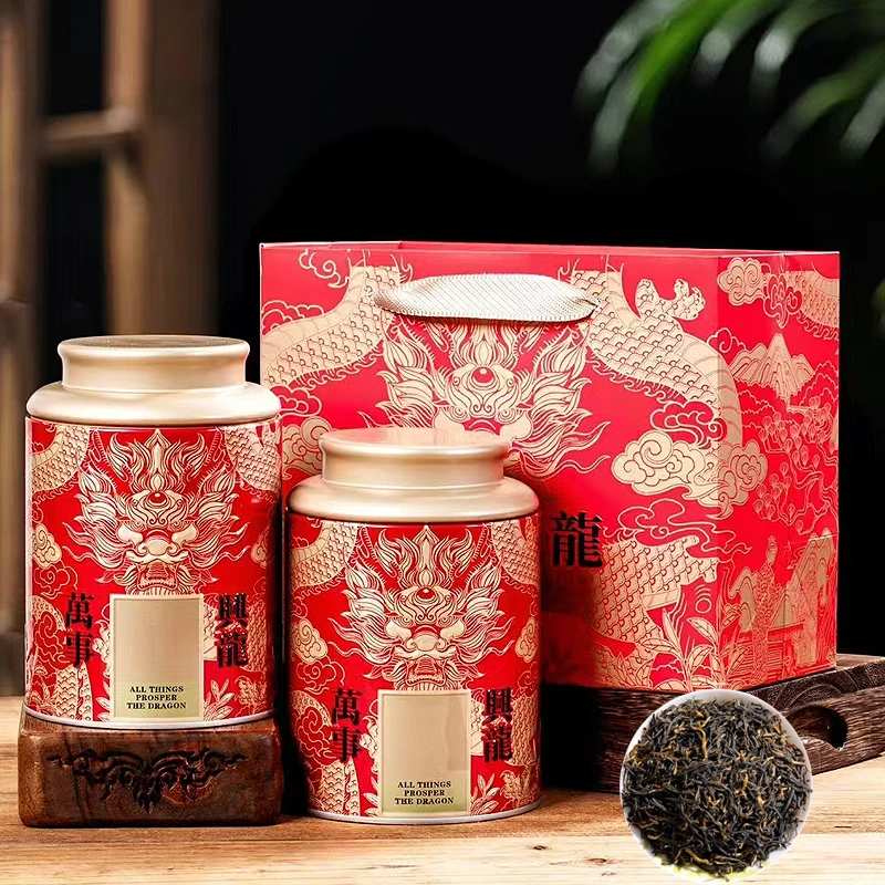 新茶武夷山蜜香型秋茶金骏眉红茶红色罐装精美茶叶礼盒装自饮茶