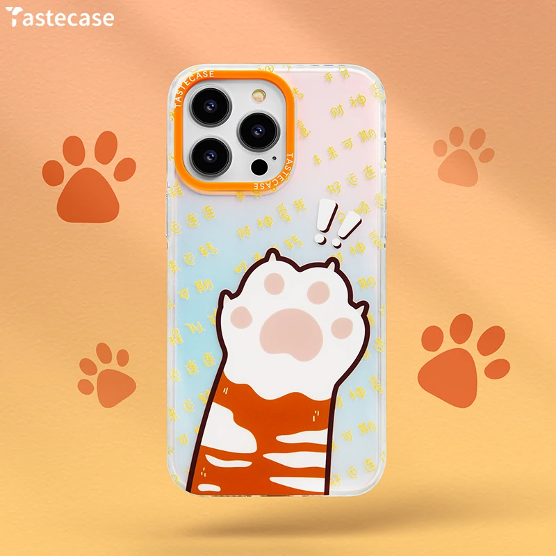Tastecase可爱好运招财猫爪手机壳适用苹果iPhone15ProMax原创