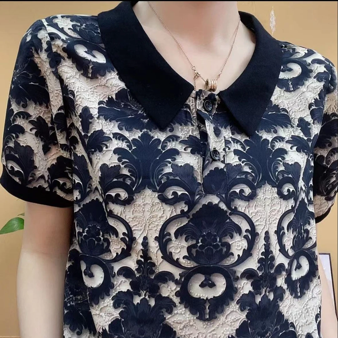 【元芳】新款洋气遮肉显瘦气质上衣百搭印花小衫9984