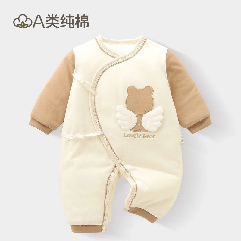 新生婴儿儿衣服秋冬装连体衣夹棉衣哈衣初生宝宝加厚棉服外穿可爱