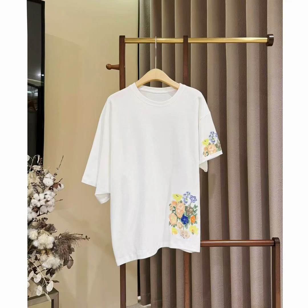 【晨老板】~ceilina【落英缤纷】时尚花朵印花圆领短袖T恤79248007