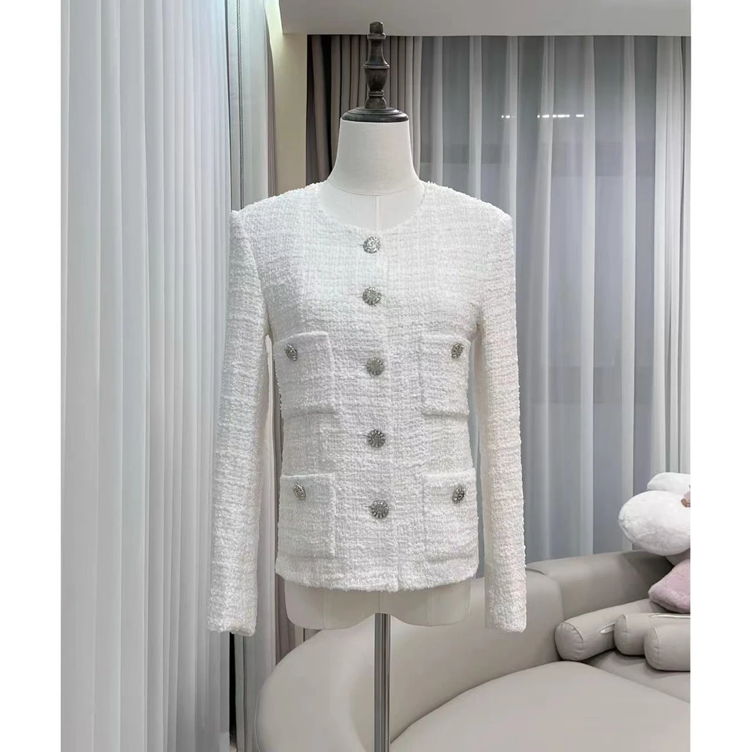 【晨老板】~ceilina【白雪公主】时尚气质百搭粗花呢长袖外套79235021