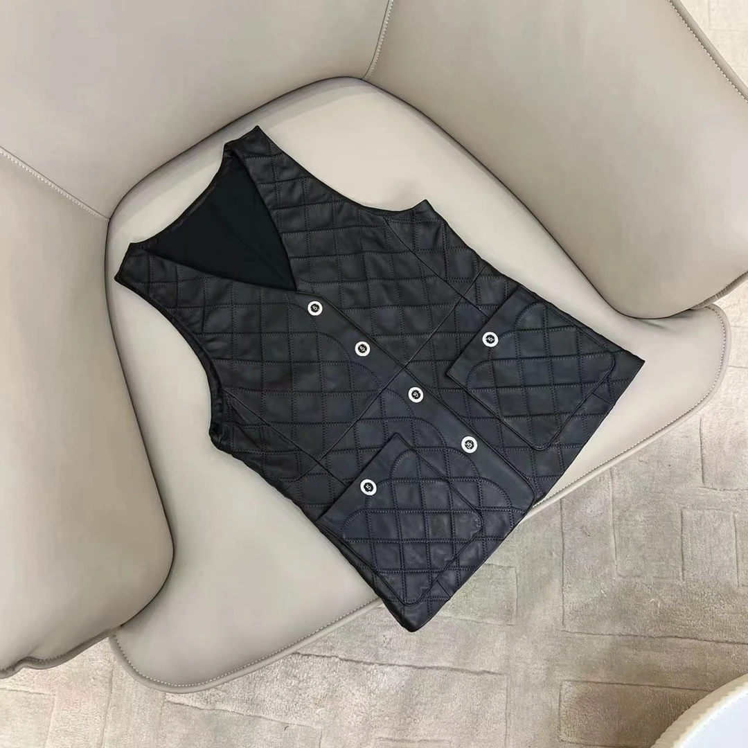 【晨老板】~ceilina【时尚女王】格纹休闲冬季皮衣79220076