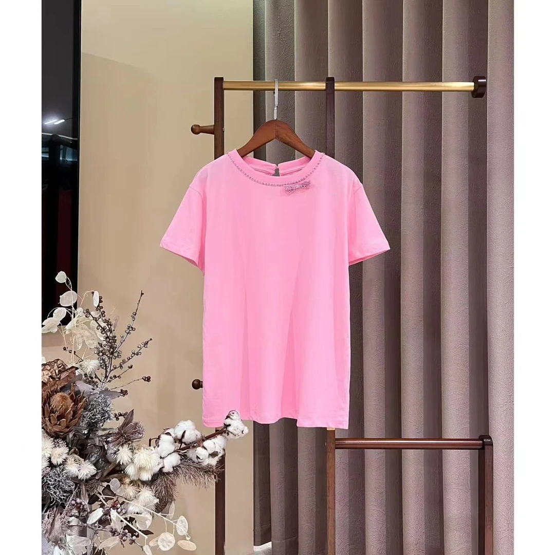 【晨老板】~ceilina【风范人生】时尚钉珠蝴蝶结短袖T恤69244015