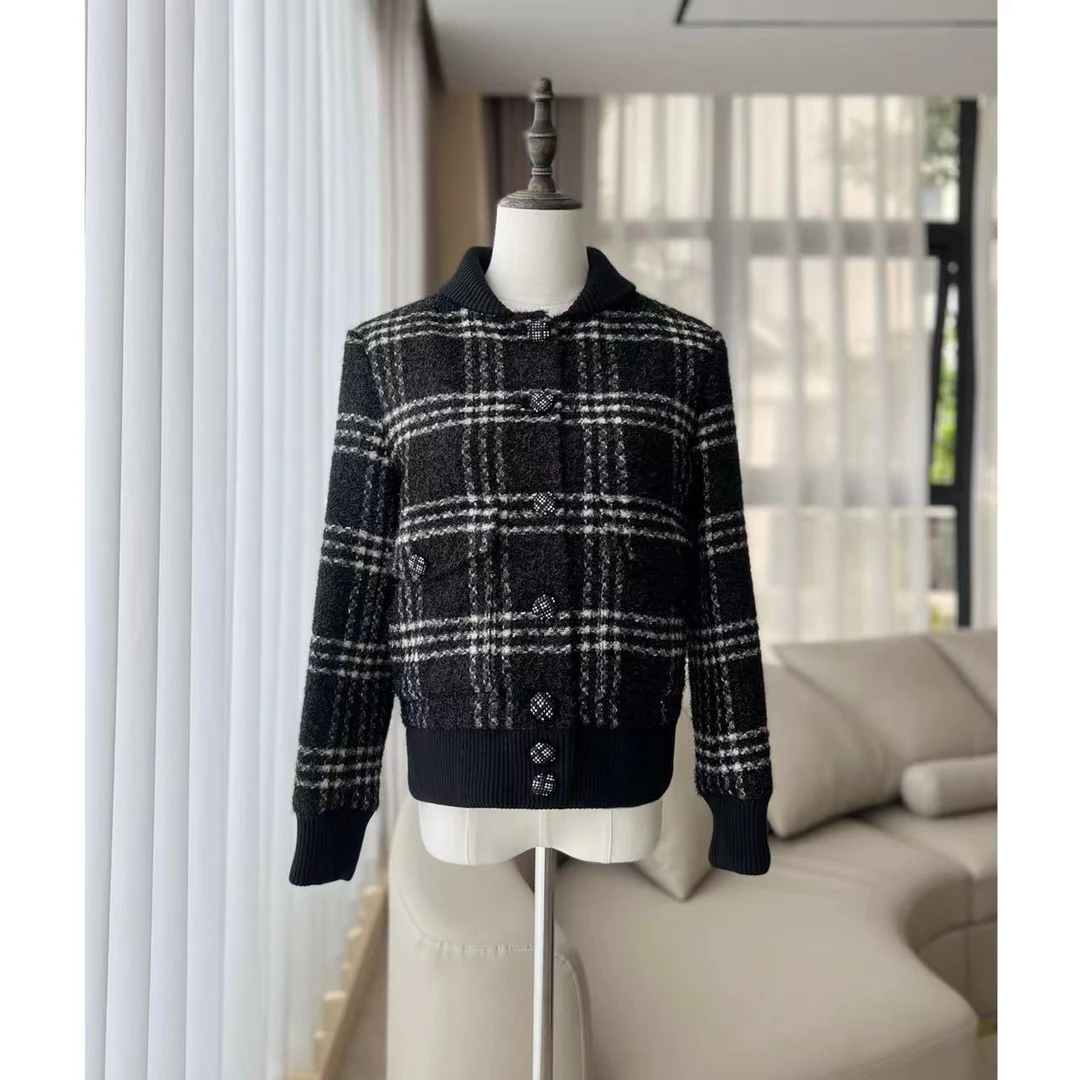 【晨老板】~ceilina【爱的平行线】时尚千鸟格格子外套79235024