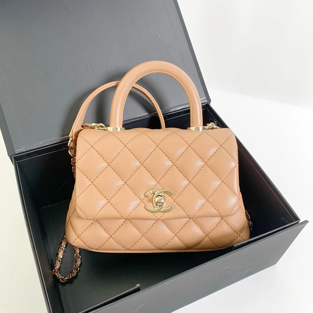 99新 Chanel/香奈儿 Chanel coco handle 裸粉色单肩斜挎包