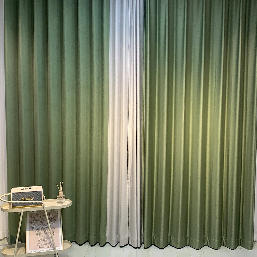 双面流星雨窗帘现代简约轻法式奶油客厅卧室定制遮光色织窗帘布