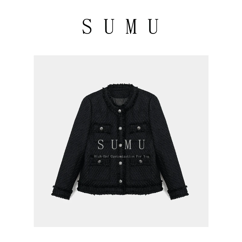 宿慕SUMU  9-30 小香风羽绒服冬季款气质时尚毛呢外套8230